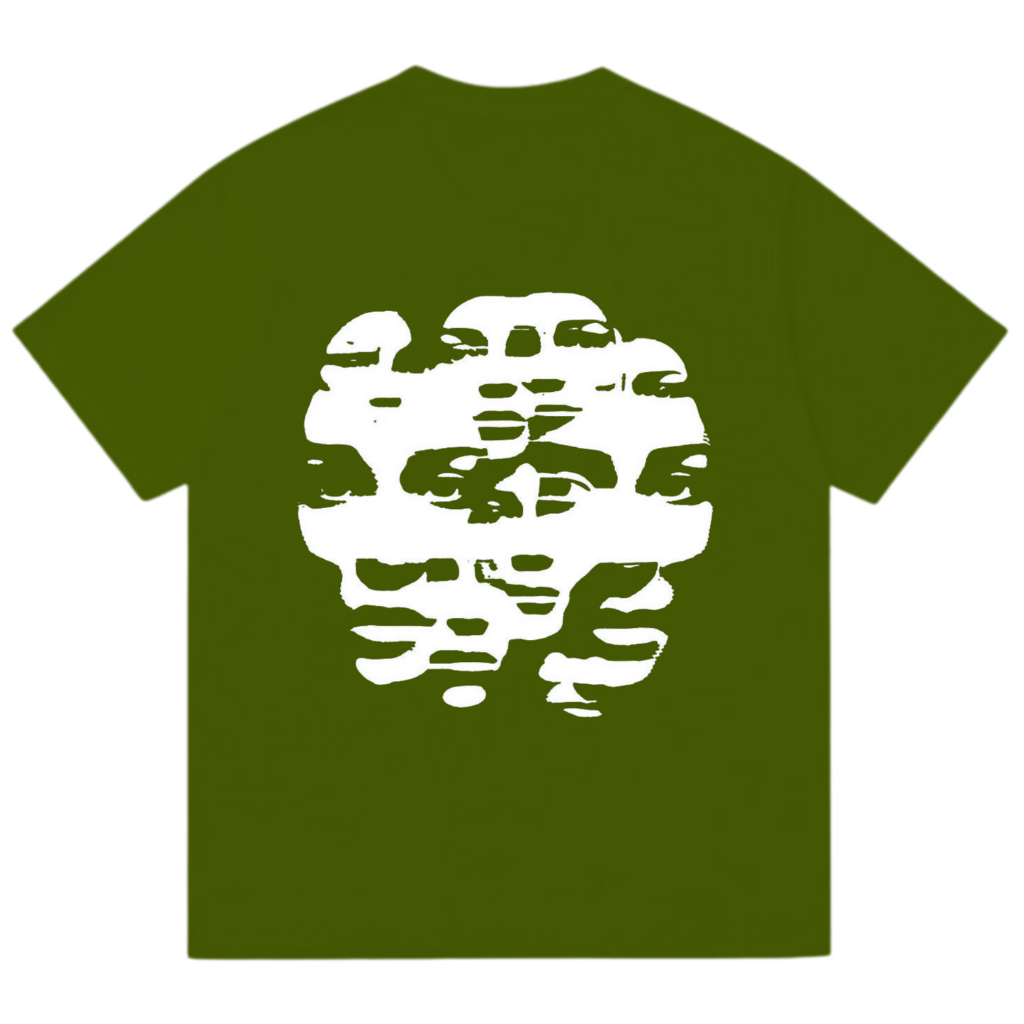 “Miscellaneous Faces” oversized tee (olive green)