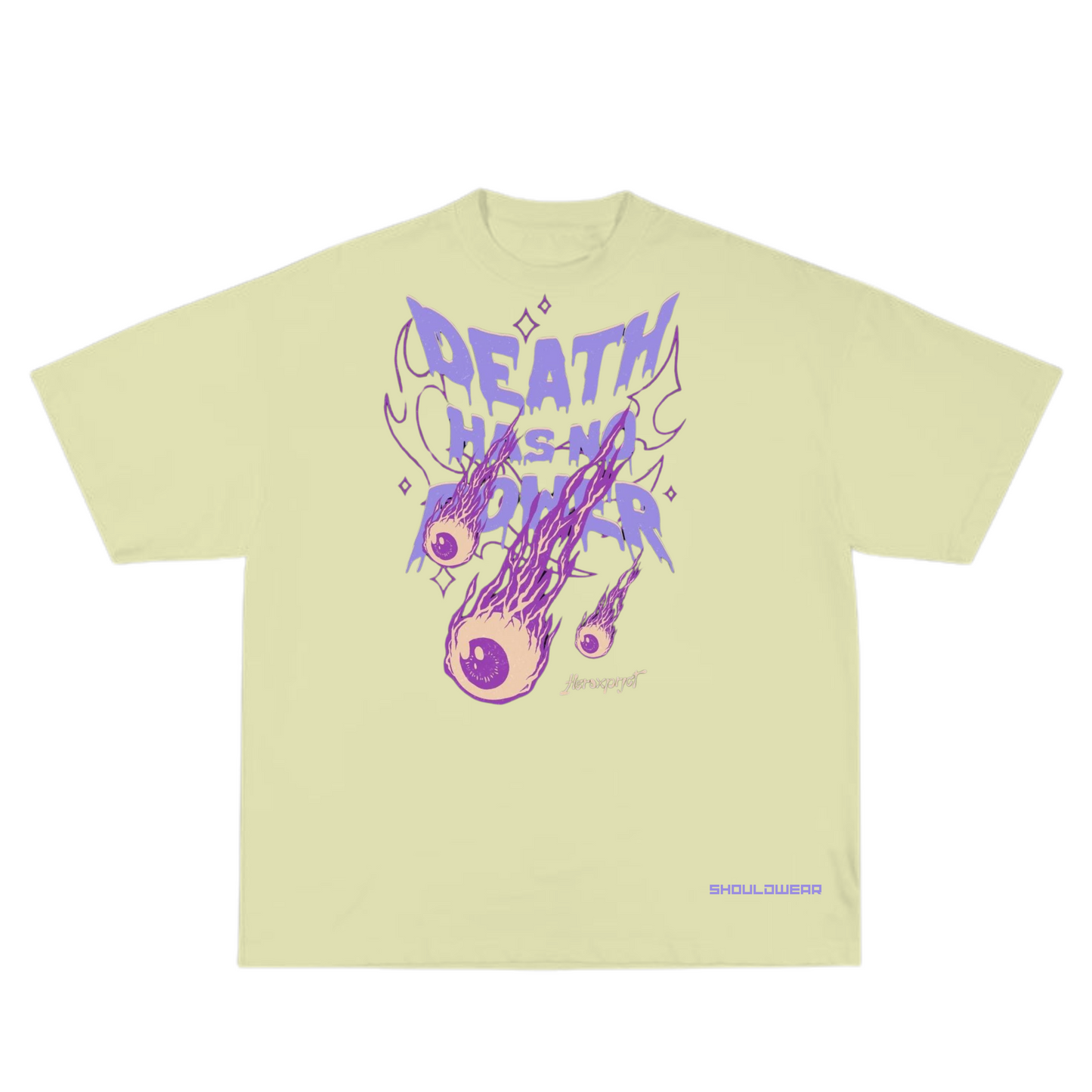 "Death Has No Power" oversized tee (beige)